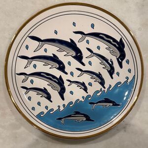 Manuals Karramik todos Greece Blue gold Dolphin Plate set